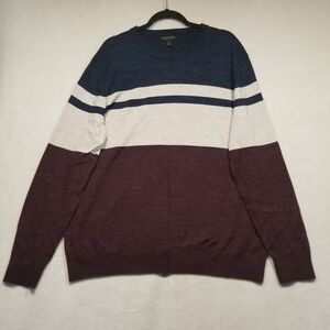 Banana Republic Mens XL Sweater Multicolor Color Block Organic Cotton 90s Y2K